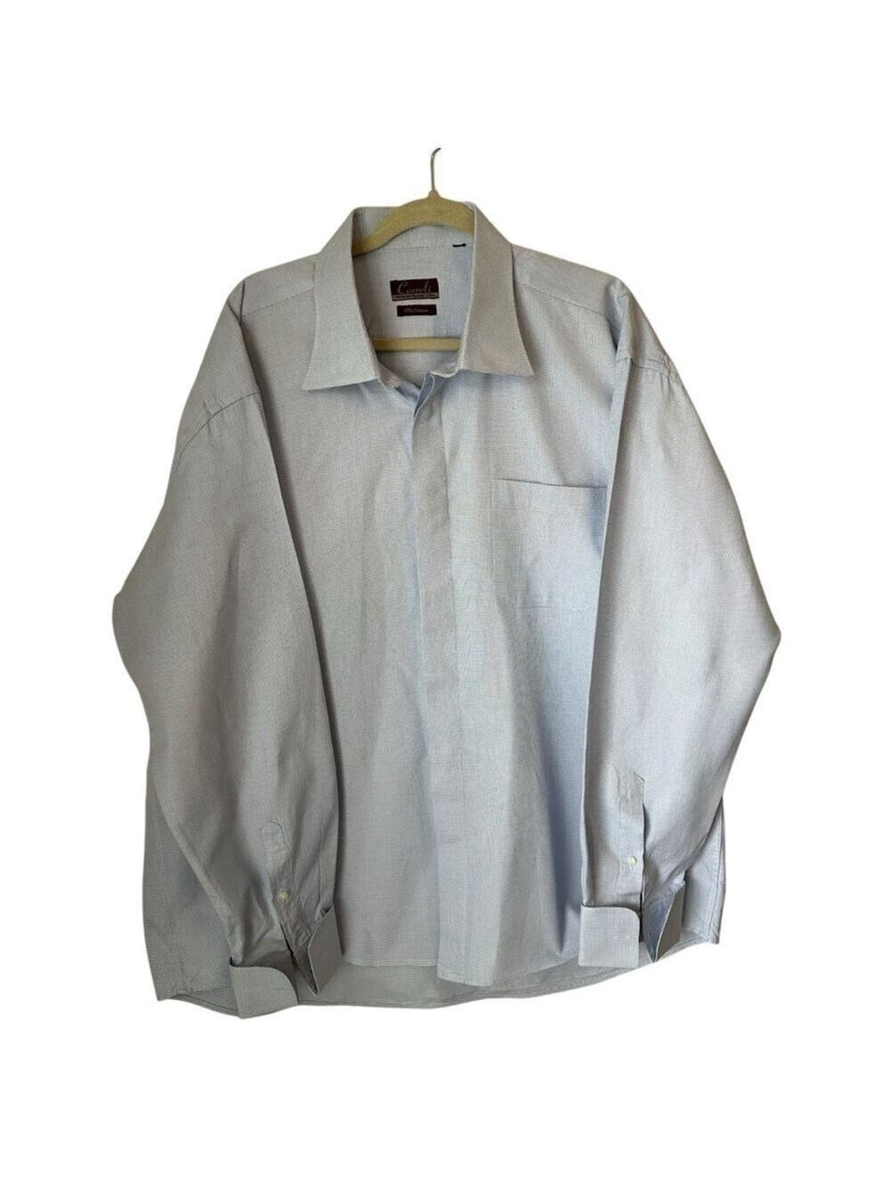 Luciano Carreli Men’s Long Sleeve Button Down Shirt 100% Egyptian Cotton No Sz